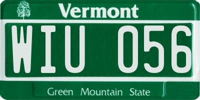 VT license plate WIU056