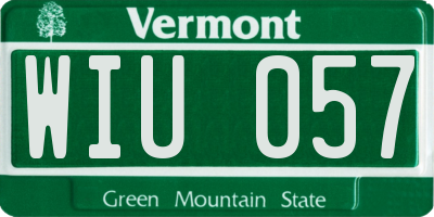 VT license plate WIU057
