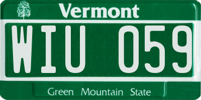 VT license plate WIU059