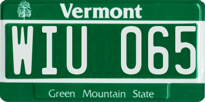 VT license plate WIU065
