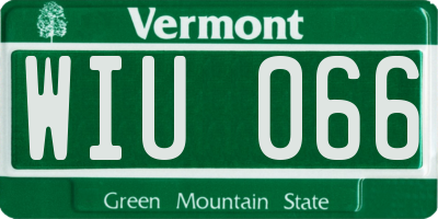 VT license plate WIU066