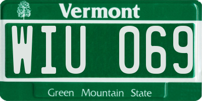 VT license plate WIU069