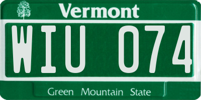 VT license plate WIU074
