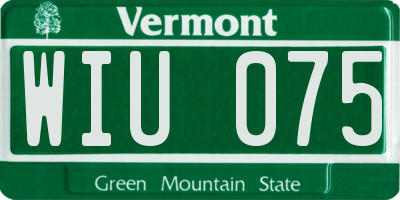 VT license plate WIU075