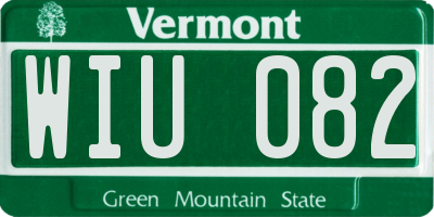 VT license plate WIU082
