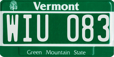 VT license plate WIU083