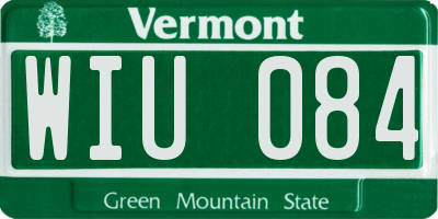 VT license plate WIU084