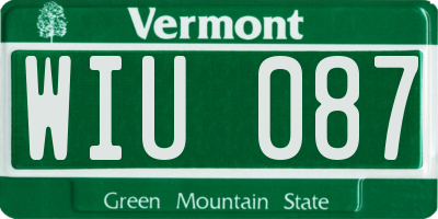 VT license plate WIU087