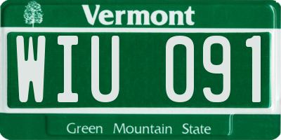 VT license plate WIU091