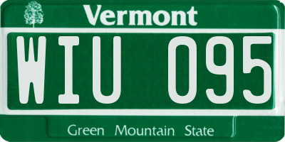 VT license plate WIU095