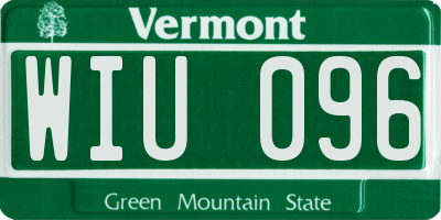 VT license plate WIU096