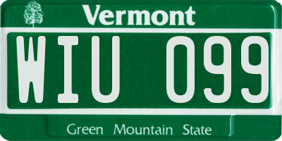VT license plate WIU099