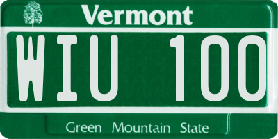 VT license plate WIU100