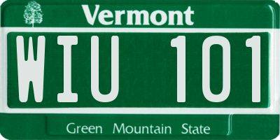 VT license plate WIU101