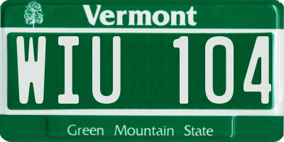 VT license plate WIU104