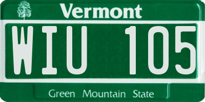 VT license plate WIU105