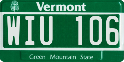 VT license plate WIU106