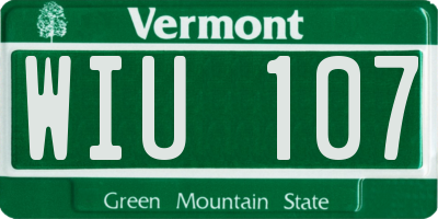 VT license plate WIU107