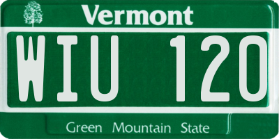 VT license plate WIU120
