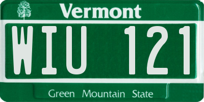 VT license plate WIU121