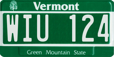 VT license plate WIU124