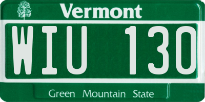 VT license plate WIU130