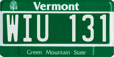 VT license plate WIU131