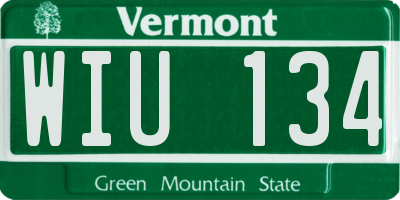 VT license plate WIU134