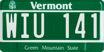 VT license plate WIU141