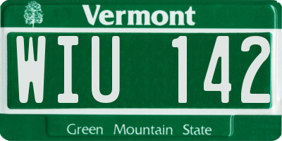 VT license plate WIU142