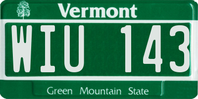 VT license plate WIU143