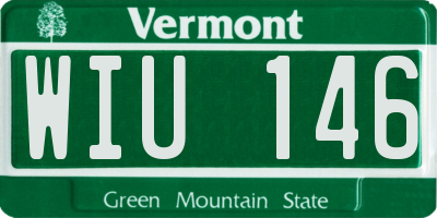 VT license plate WIU146