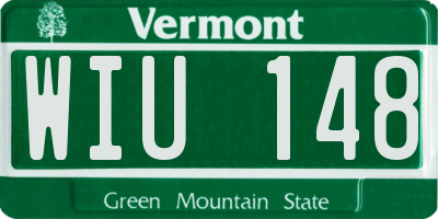 VT license plate WIU148
