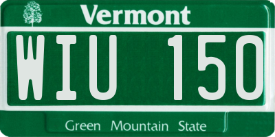 VT license plate WIU150