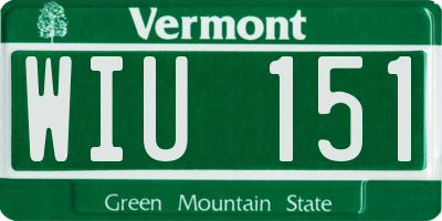 VT license plate WIU151