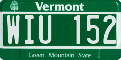 VT license plate WIU152