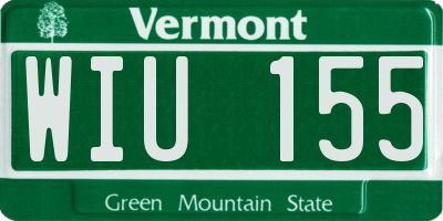 VT license plate WIU155