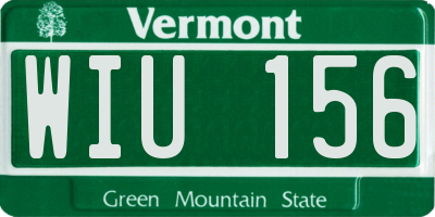 VT license plate WIU156
