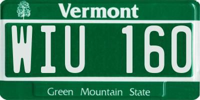 VT license plate WIU160