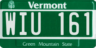 VT license plate WIU161