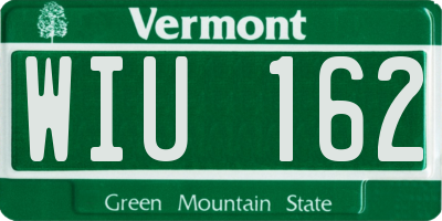 VT license plate WIU162