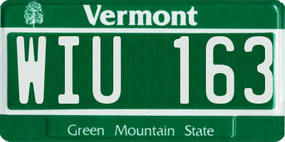 VT license plate WIU163