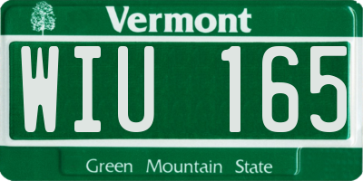 VT license plate WIU165