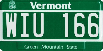 VT license plate WIU166