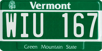 VT license plate WIU167