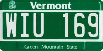 VT license plate WIU169