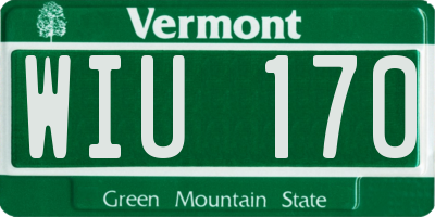 VT license plate WIU170