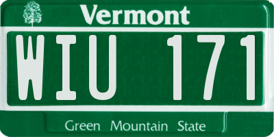 VT license plate WIU171