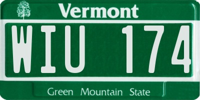 VT license plate WIU174