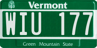 VT license plate WIU177